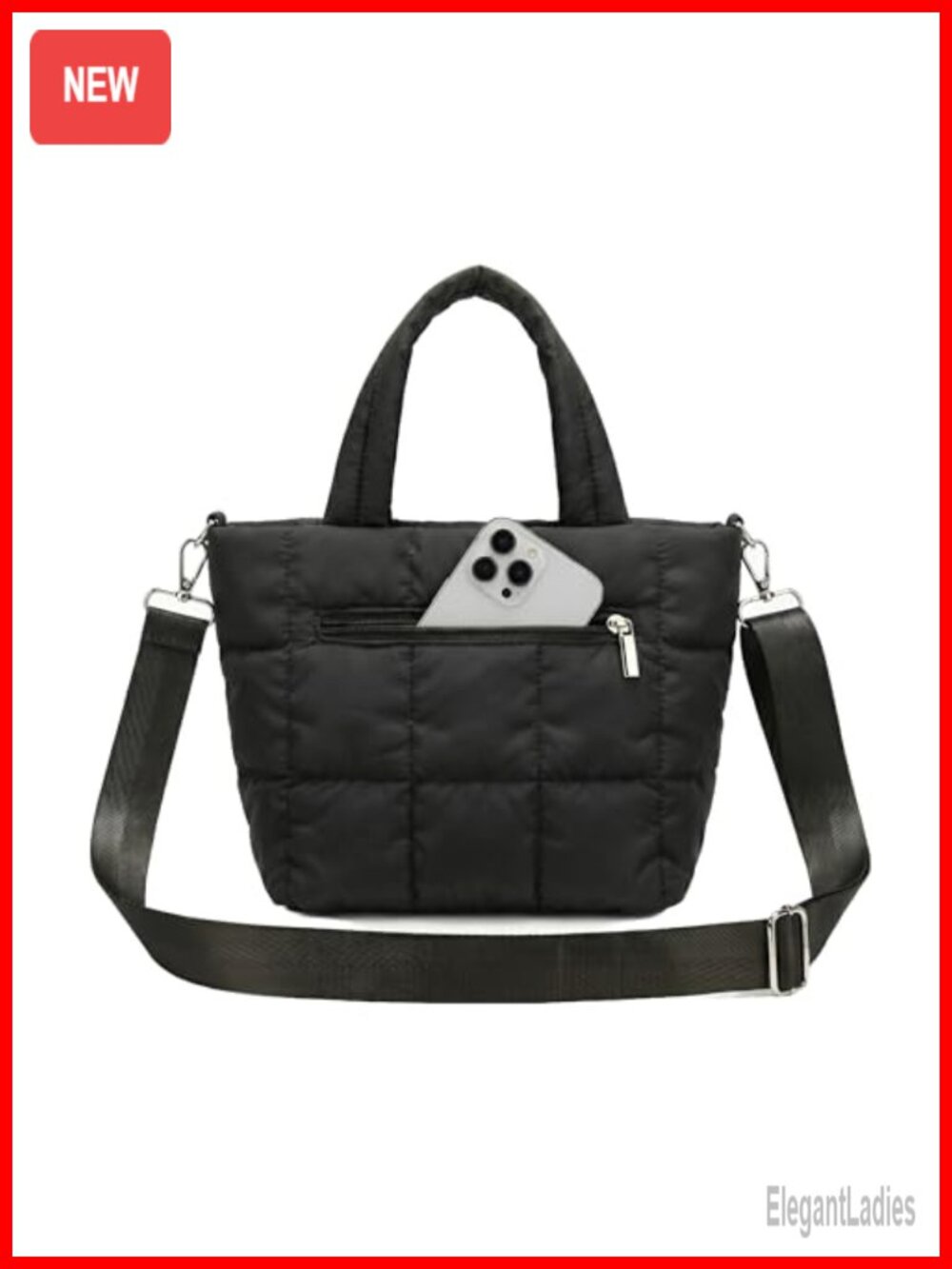 Quilted Crossbody Purse Water Resistant Travel Bag